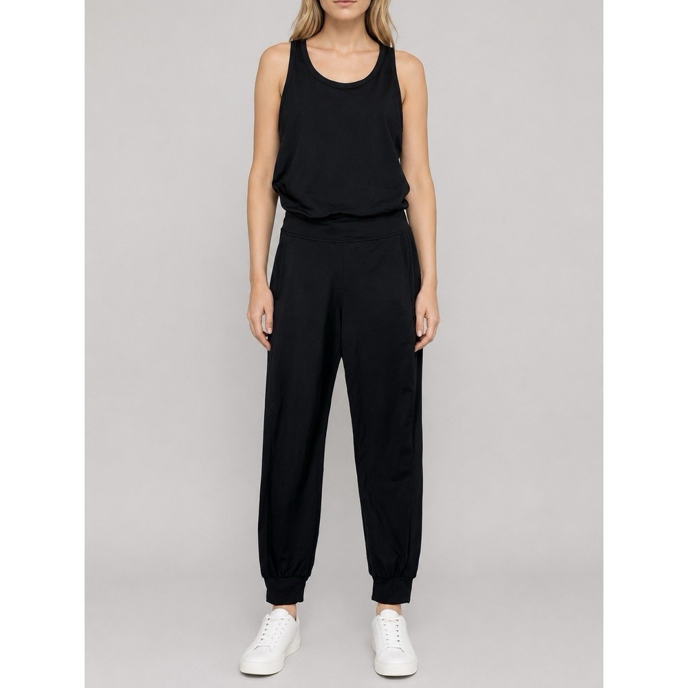 Sweaty Betty Gary Jumpsuit Womens S Black Athleisure Yoga Active Travel Lounge
